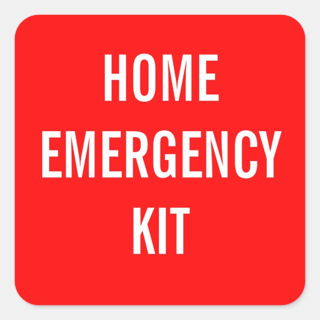 Etiqueta do kit de emergência Red Home (Frente)