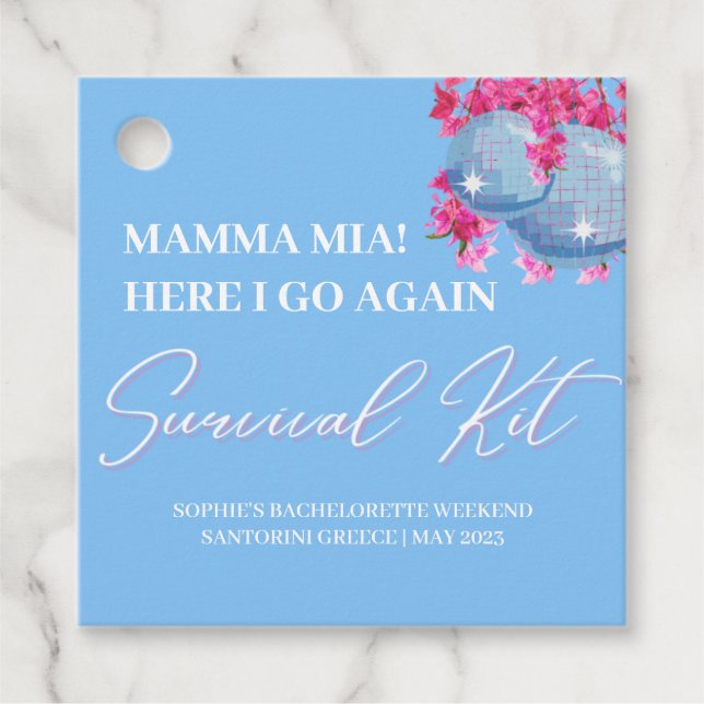 Etiqueta do Kit de Sobrevivência da Festa de Despe (Frente)