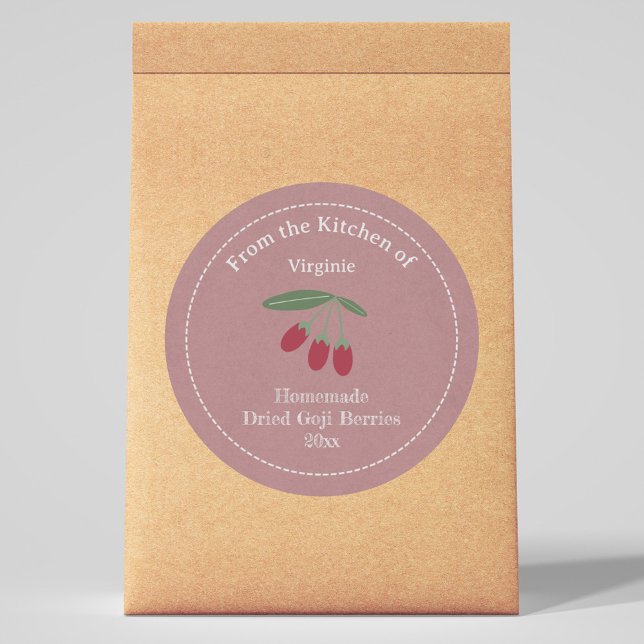 Etiqueta do Kraft & Rustic Dried Goji Berries (Kraft & Rustic Dried Goji Berries Label Sticker)