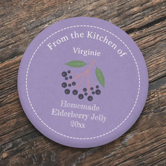 Etiqueta do Kraft & Rustic Elderberry Jelly (Kraft & Rustic Elderberry Jelly Label Sticker)