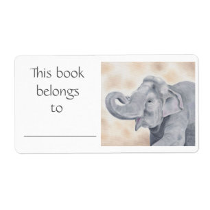 Etiqueta do livro do elefante asiático