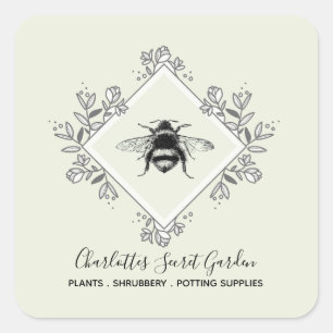 Etiqueta do logotipo de abelha de suprimento de ja