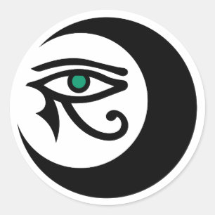 Etiqueta do logotipo de LunaSees (preto/olho do