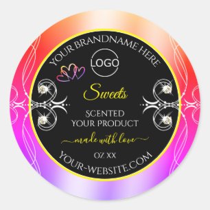 Etiqueta do logotipo e bordas coloridas do arco-í