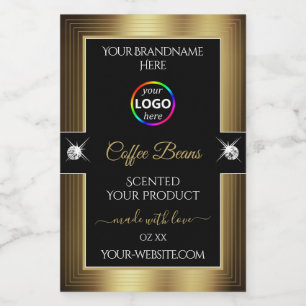 Etiqueta do logotipo marrom café preto casual