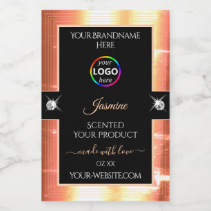 Etiqueta do logotipo Nobre Black Shiny Salmon Crea