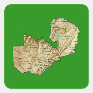 Etiqueta do mapa da Zâmbia