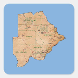 Etiqueta do mapa de Botswana