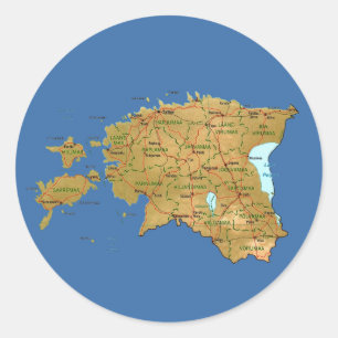 Etiqueta do mapa de Estónia