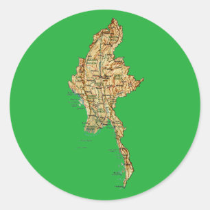 Etiqueta do mapa de Myanmar