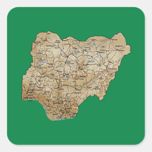 Etiqueta do mapa de Nigéria