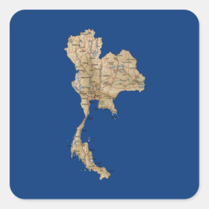 Etiqueta do mapa de Tailândia