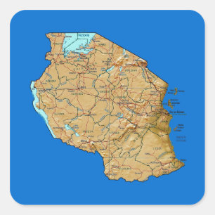 Etiqueta do mapa de Tanzânia