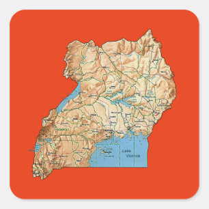 Etiqueta do mapa de Uganda