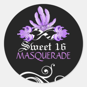 Etiqueta do mascarada do doce dezesseis