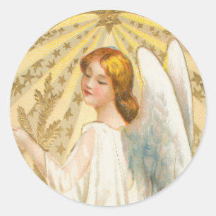 Etiqueta do Natal do anjo do Victorian