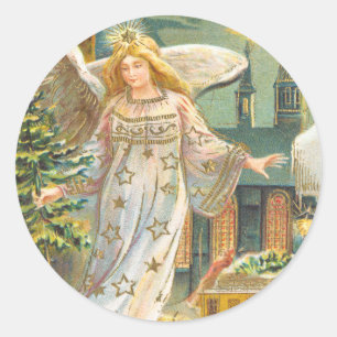 Etiqueta do Natal do anjo do Victorian