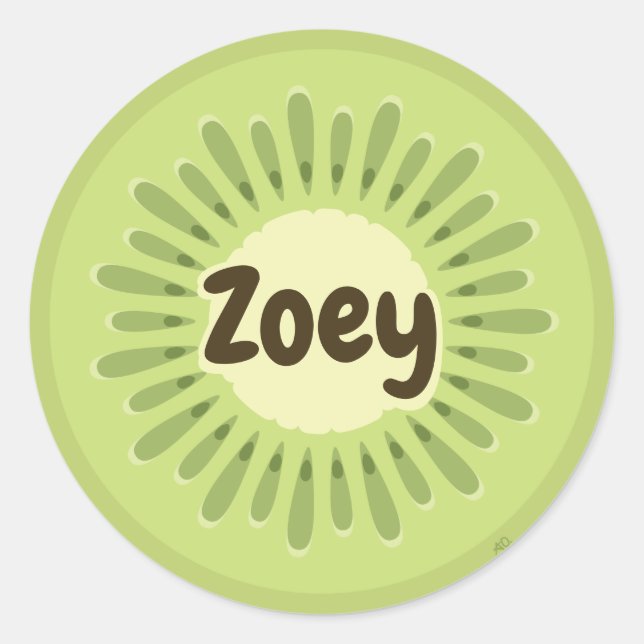 Etiqueta do nome da Fruta Kiwi (Frente)