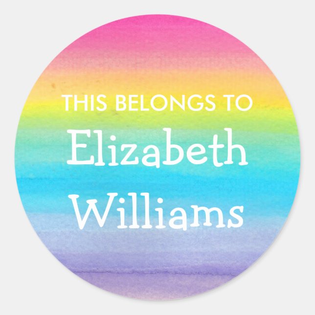 Etiqueta do nome do arco-íris de água adesivos (Frente)