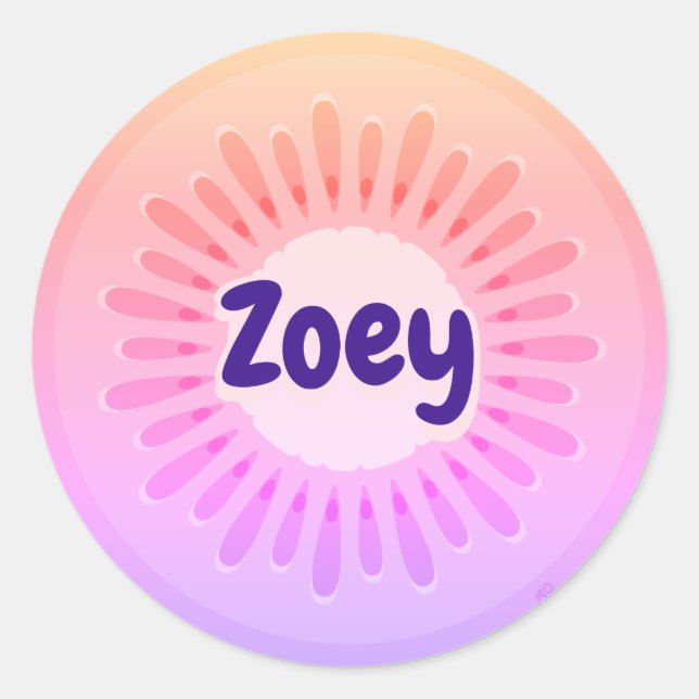 Etiqueta do nome do nascer do sol da Fruta Kiwi (Frente)