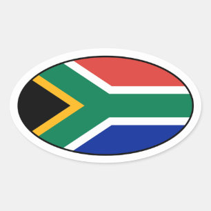Etiqueta do Oval da bandeira de África do Sul