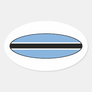 Etiqueta do Oval da bandeira de Botswana