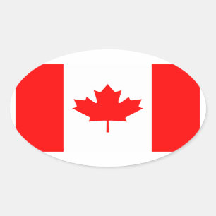 Etiqueta do Oval da bandeira de Canadá