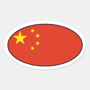 Etiqueta do Oval da bandeira de China