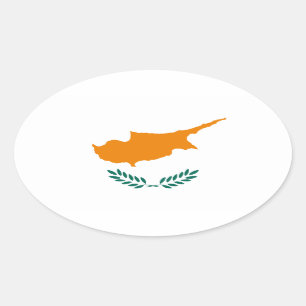 Etiqueta do Oval da bandeira de Chipre
