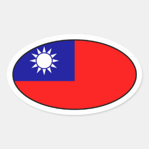 Etiqueta do Oval da bandeira de Formosa