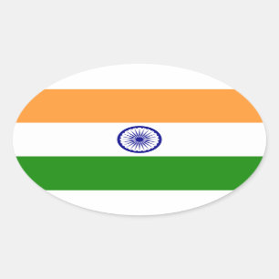 Etiqueta do Oval da bandeira de India