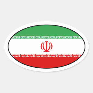 Etiqueta do Oval da bandeira de Irã