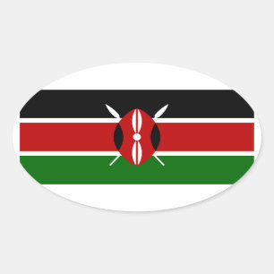 Etiqueta do Oval da bandeira de Kenya
