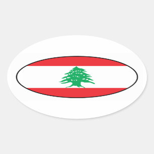 Etiqueta do Oval da bandeira de Líbano