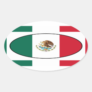 Etiqueta do Oval da bandeira de México