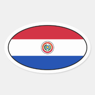 Etiqueta do Oval da bandeira de Paraguai
