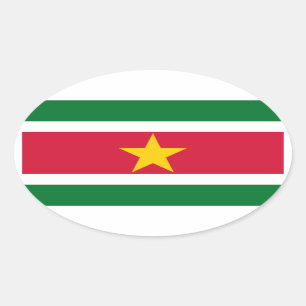 Etiqueta do Oval da bandeira de Suriname