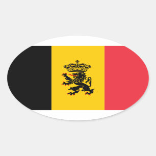 Etiqueta do Oval da bandeira do estado de Bélgica