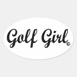 Etiqueta do Oval da menina do golfe