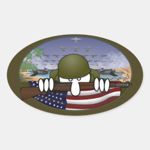 Etiqueta do Oval de WW2 Kilroy
