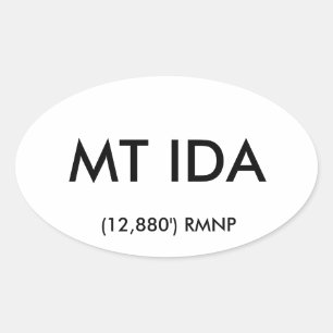 Etiqueta do Oval do Mt IDA