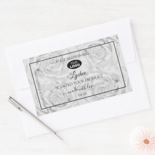 Etiqueta do pacote de produto Floral Cinzas claras