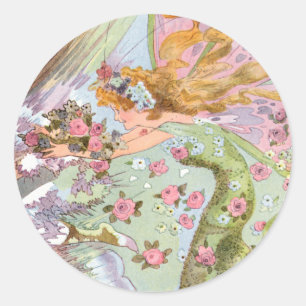 Etiqueta do país das fadas do primavera do vintag