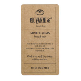 Etiqueta do pão Castanho Kraft Papel Bakery