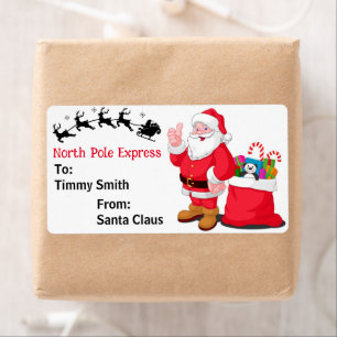 Etiqueta Do Papai Noel Personalizar Presente Nome da Crianç