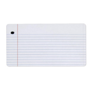 Etiqueta do papel do caderno