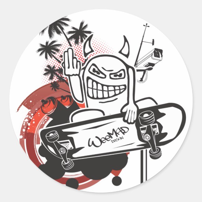 Etiqueta do patinador do diabo de WeeMad (Frente)