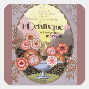 Etiqueta do perfume do Odalisque do l do art deco