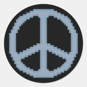 Etiqueta do ponto da cruz do sinal de paz