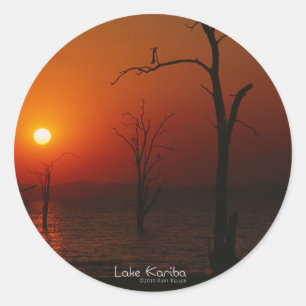 Etiqueta do por do sol de Kariba do lago
